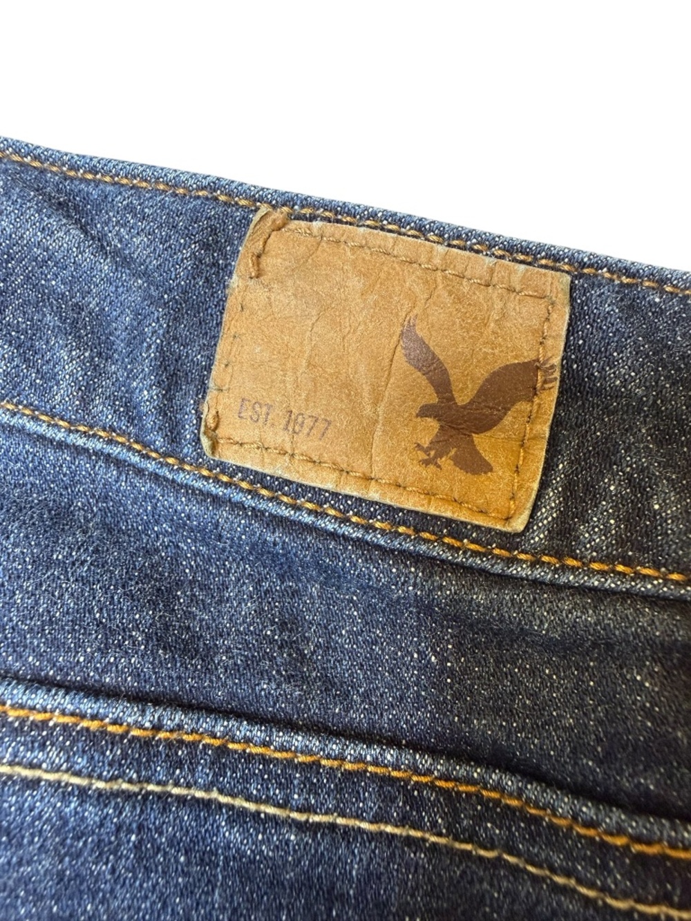 American Eagle Outfitters High Rise Skinny Stretch Dark Whisker Jeans 18 Long - Picture 6 of 12